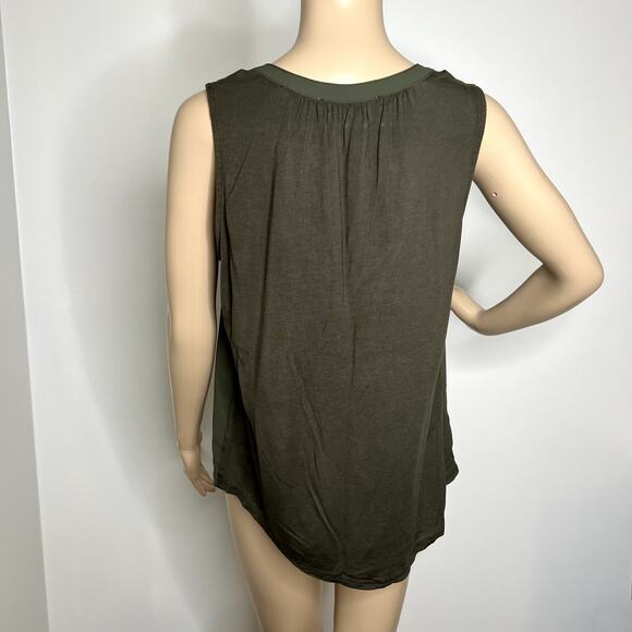 Loft Green V Neck Sleeveless Top - Picture 3 of 8